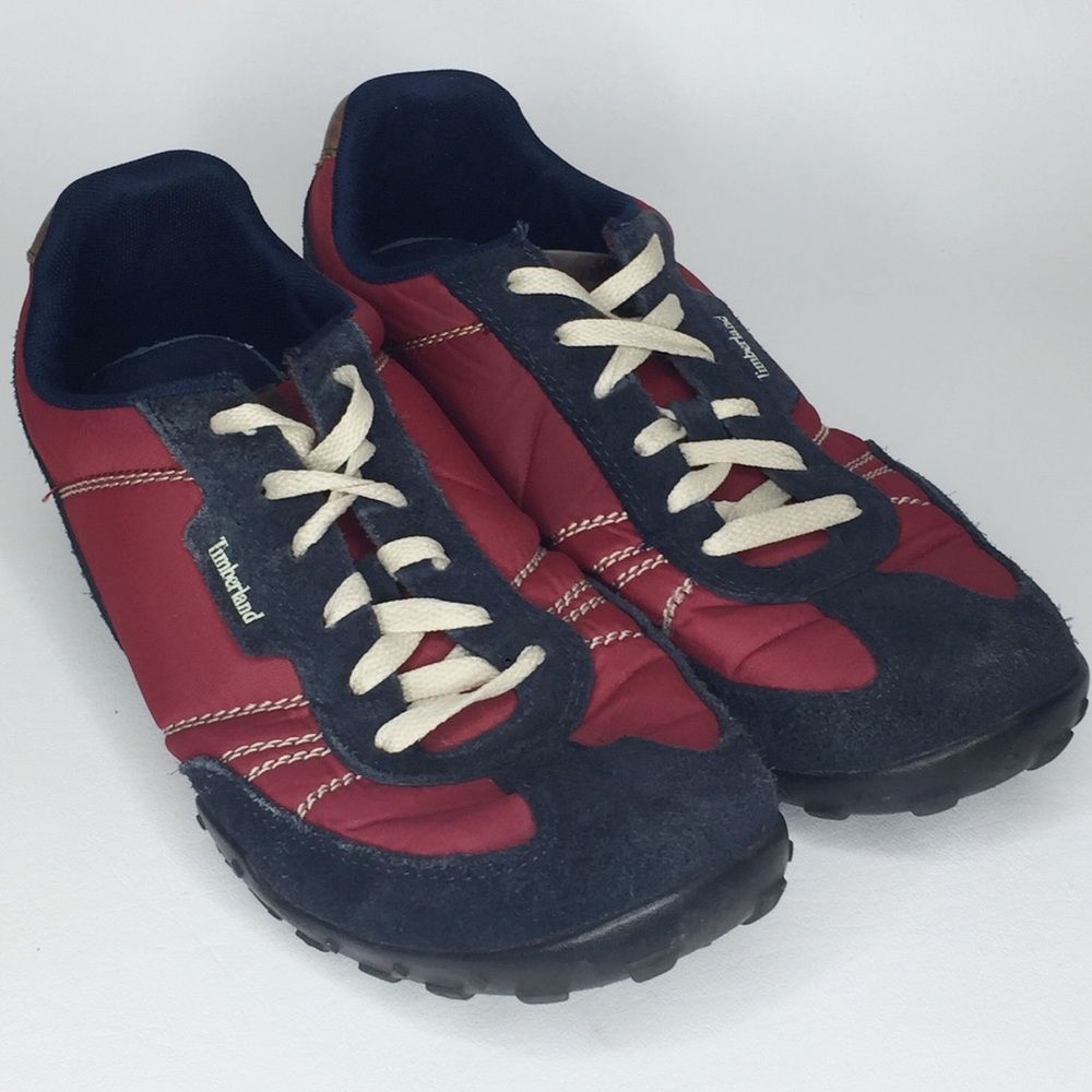 TIMBERLAND Earth Keepers Greeley Red Blue Canvas Suede Low Shoe Sneakers 11